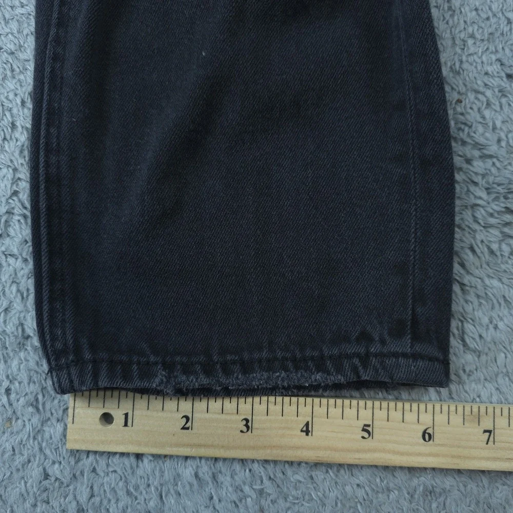 American Eagle Jeans Mens 32x26 Black Straight Distressed Stretch Denim